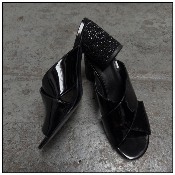 MICHAEL Michael Kors Slide Mule with Black Crystal Heel 8 - Picture 1 of 10